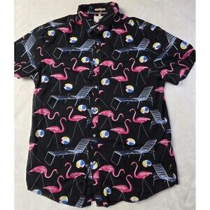 Denim and‎ Flower Size M Slim Fit Flamingo Short Sleeve Shirt